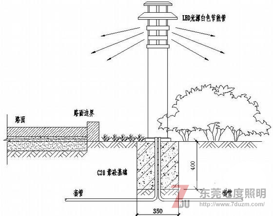 东莞向日葵视频下载黄照明草坪灯安装示意图