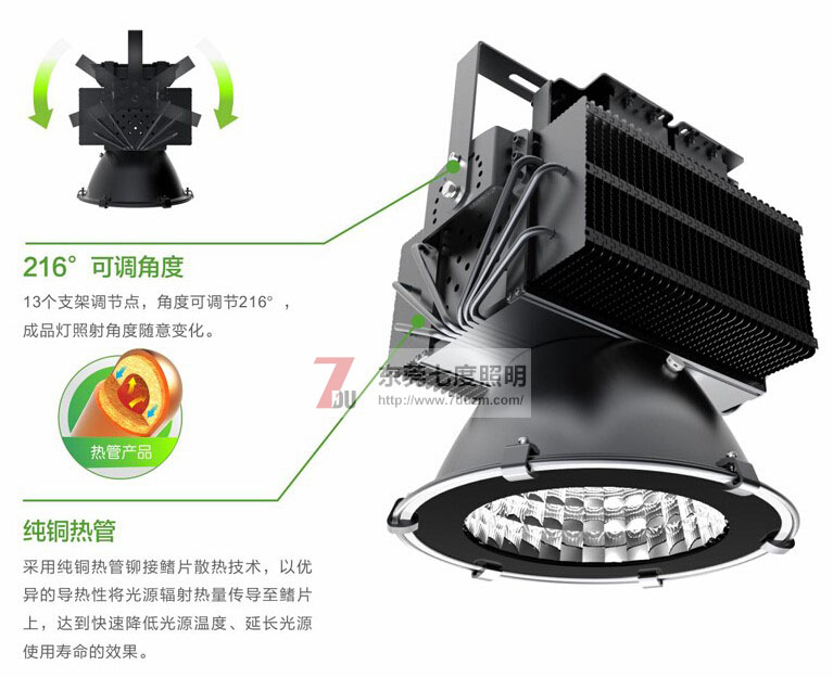 东莞向日葵视频下载黄照明QDLED-GC011-500WLED塔吊灯产品细节图片