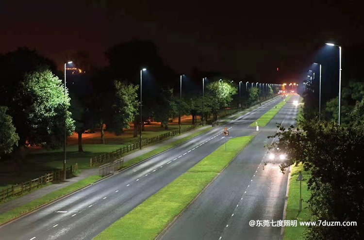 双向4车道10米高道路向日葵色板官网+200WLED路灯照明效果